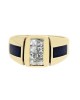 Diamond and Lapis Inlay Ring in Yellow Gold